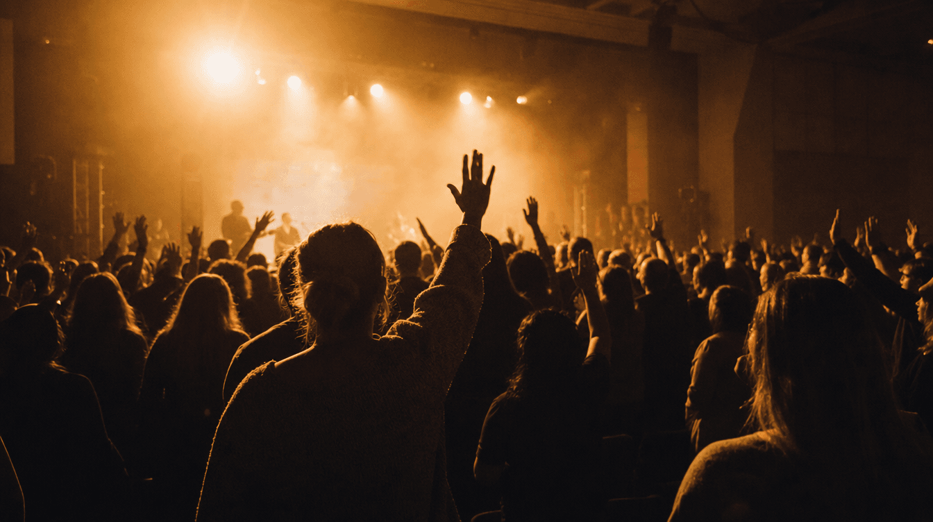 My Home Church congregation in worship